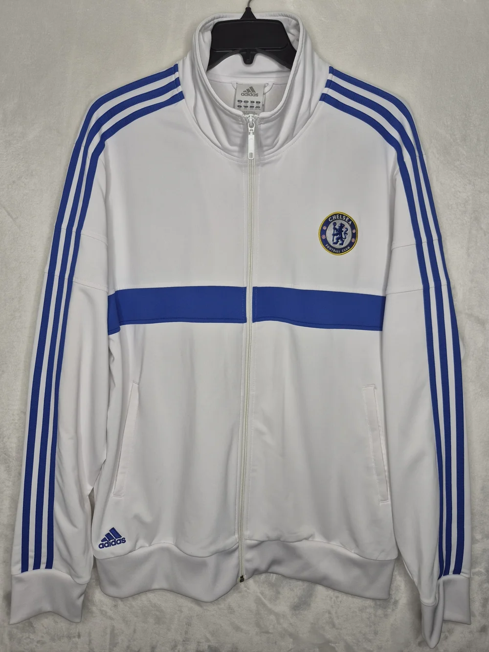 Vintage adidas Chelsea FC Full Zip Track Jacket White Blue Mens 2XL
